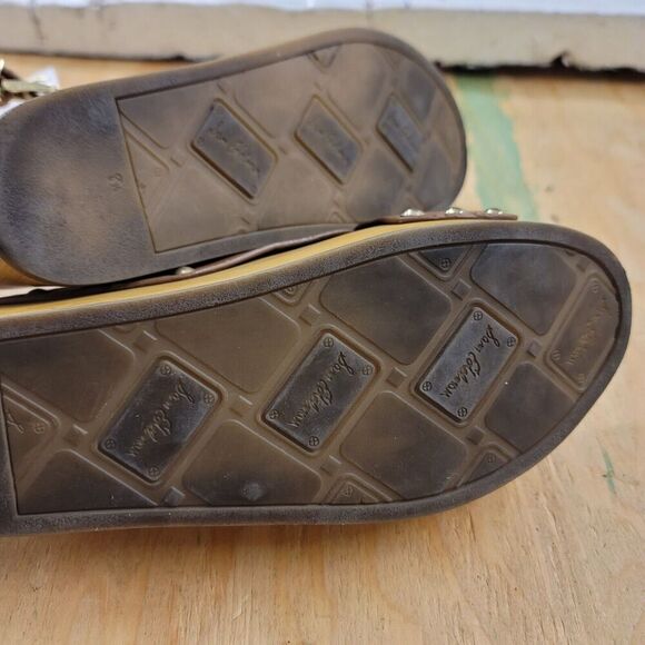 Sam Edelman Bentlee Brown Leather Studded Open Toe Platform Wedge Sandals 8.5M - Picture 5 of 7